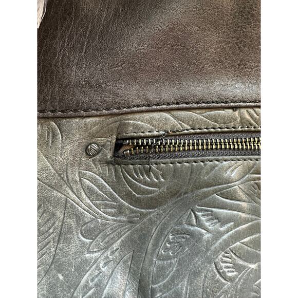 THE SAK Oleta Grey Embossed Leather Crossbody Handbag - Picture 3 of 6
